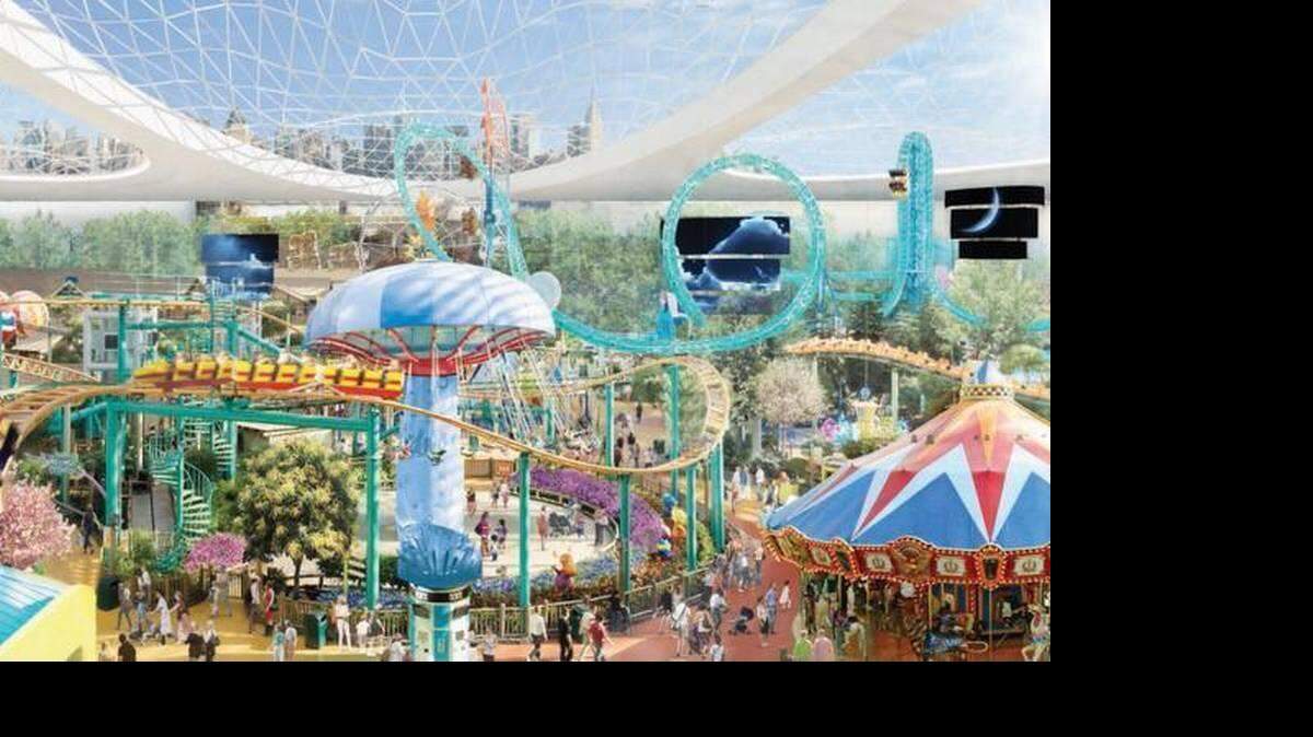 Los planes del enorme centro comercial con el nombre de American Dream Miami incluyen un parque acuático con 20 canales y atracciones de agua y con zonas de baño. 