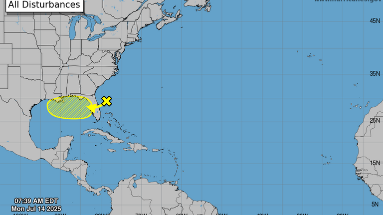Aumenta probabilidad de desarrollo de sistema tropical cerca de Florida y el Golfo