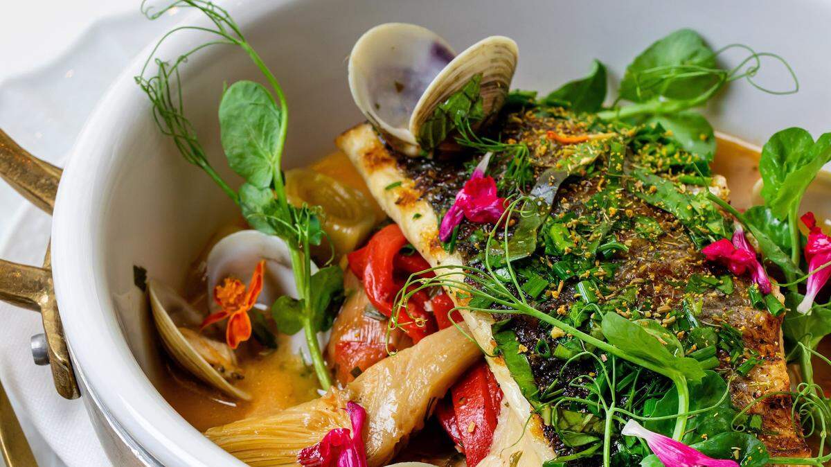 Branzino del restaurante Fiola Miami en Coral Gables.