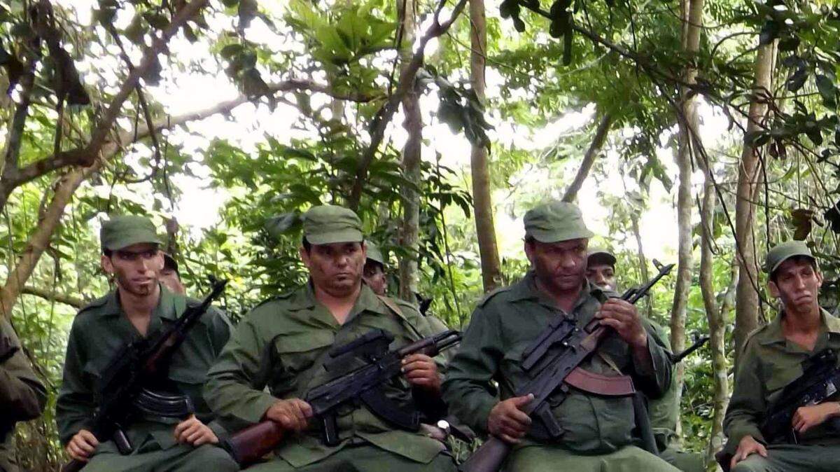 Miembros de las Fuerzas Armadas cubanas realizan ejercicios militares en la provincia de Sancti Spiritus, Cuba, el 20 de noviembre de 2013. 