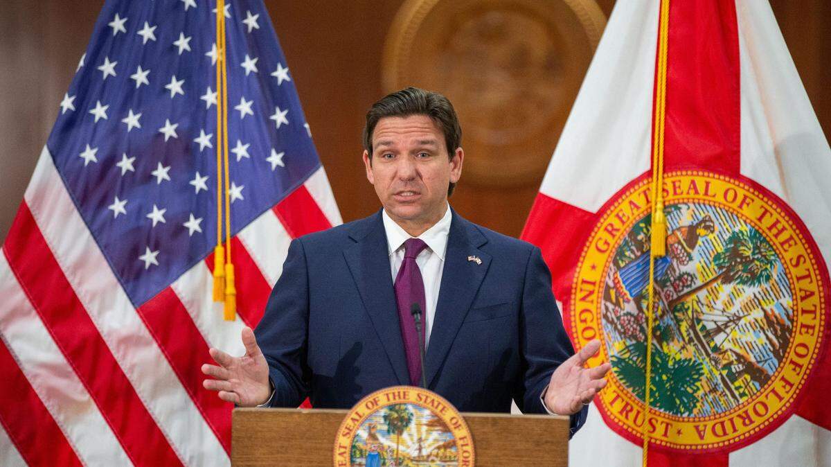 Gov. Ron DeSantis at the end of the 2024 Florida legislative session on March 8, 2024.