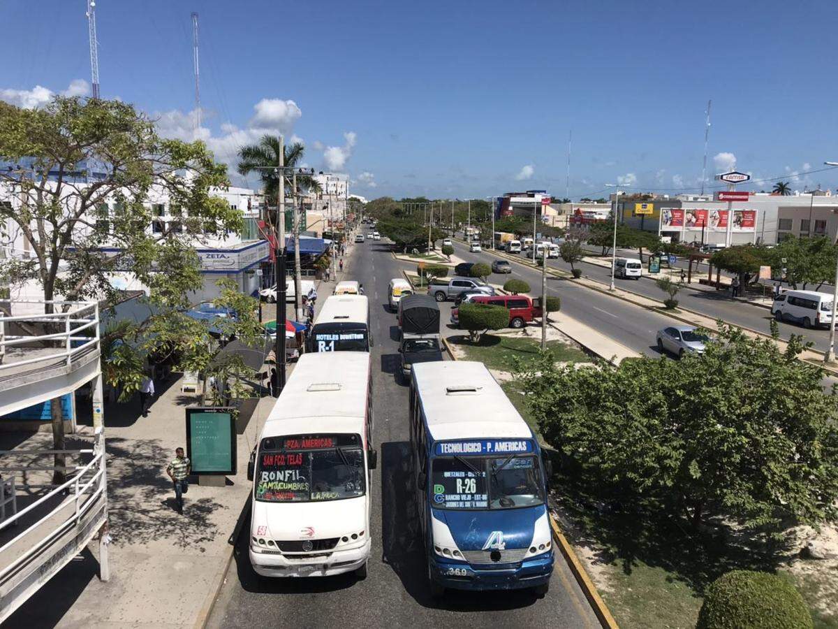 An overview of Avenida Tulúm, in Cancún, Mexico, where many Cubans buy things to take back to the island for resale.