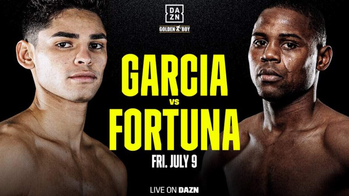 Javier Fortuna (der.) y Ryan García se miden el 9 de julio en Los Angeles.