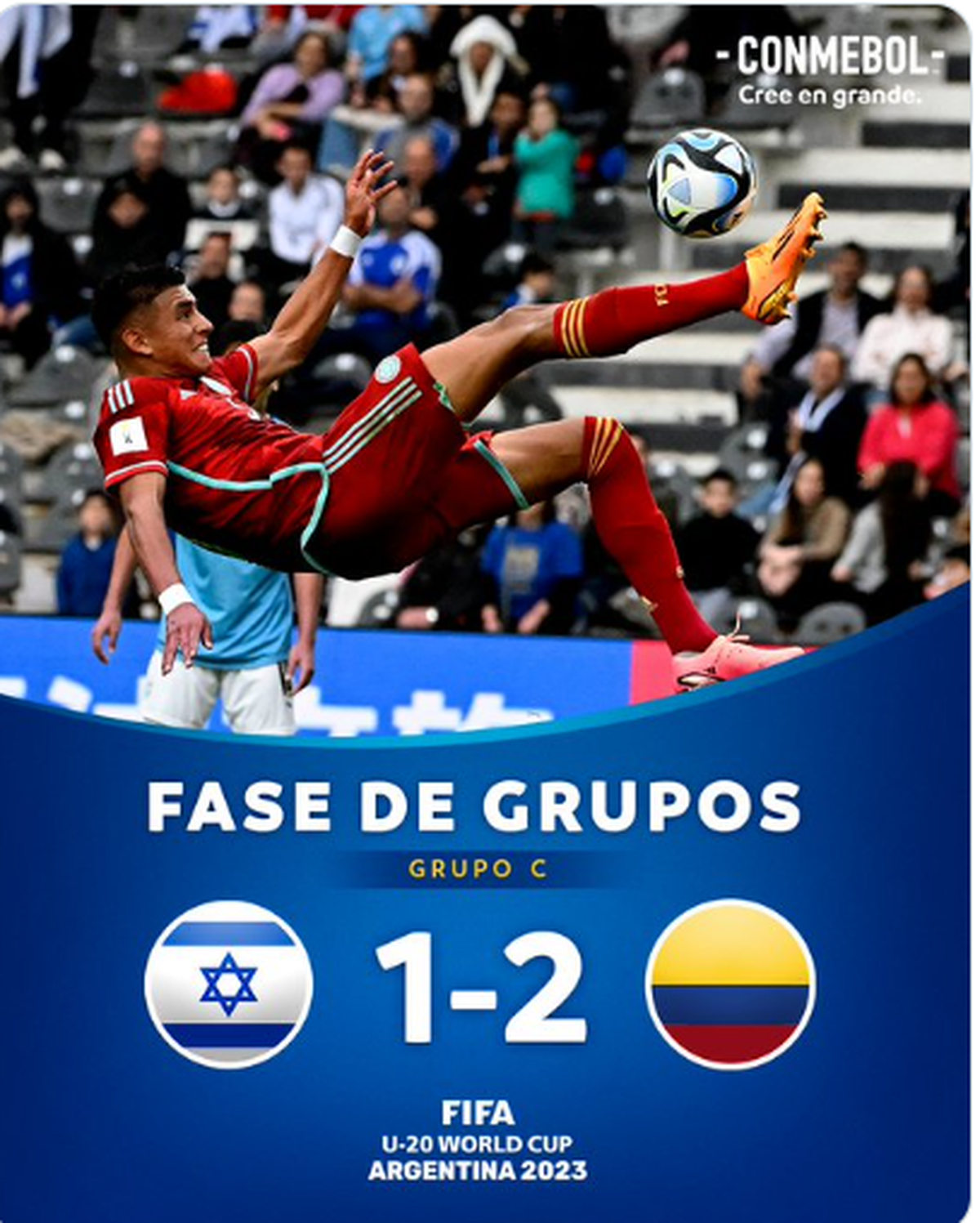 Colombia derrotó 2-1 a Israel.