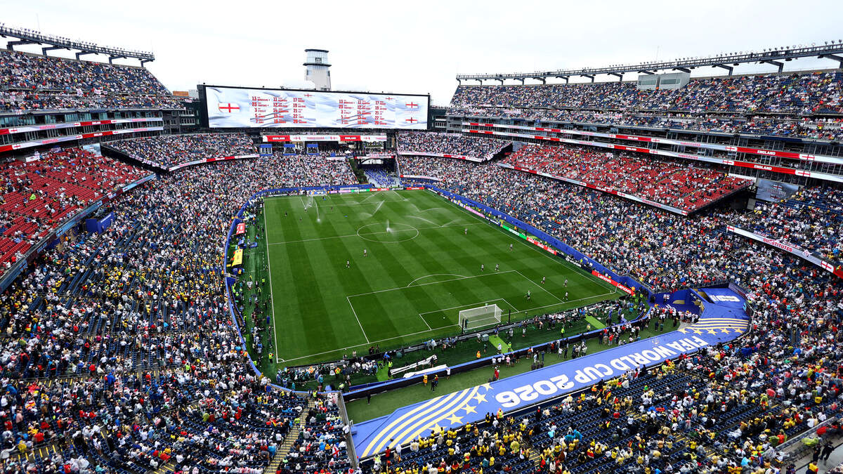 Vista general del interior del estadio Boston, durante el calentamiento previo al partido Inglaterra contra Ghana, en Foxborough, Massachusetts, el martes 23 de junio de 2026.