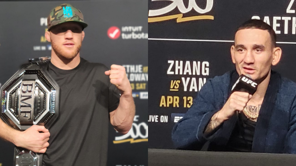 La UFC 300 es profundamente increíble en su talento. Varias peleas se anuncian como candidata a la mejor de la noche,  pero ninguna puede ser tan sangrienta y brutal como la que prometen Justin Gaethje y Max Holloway (der.).