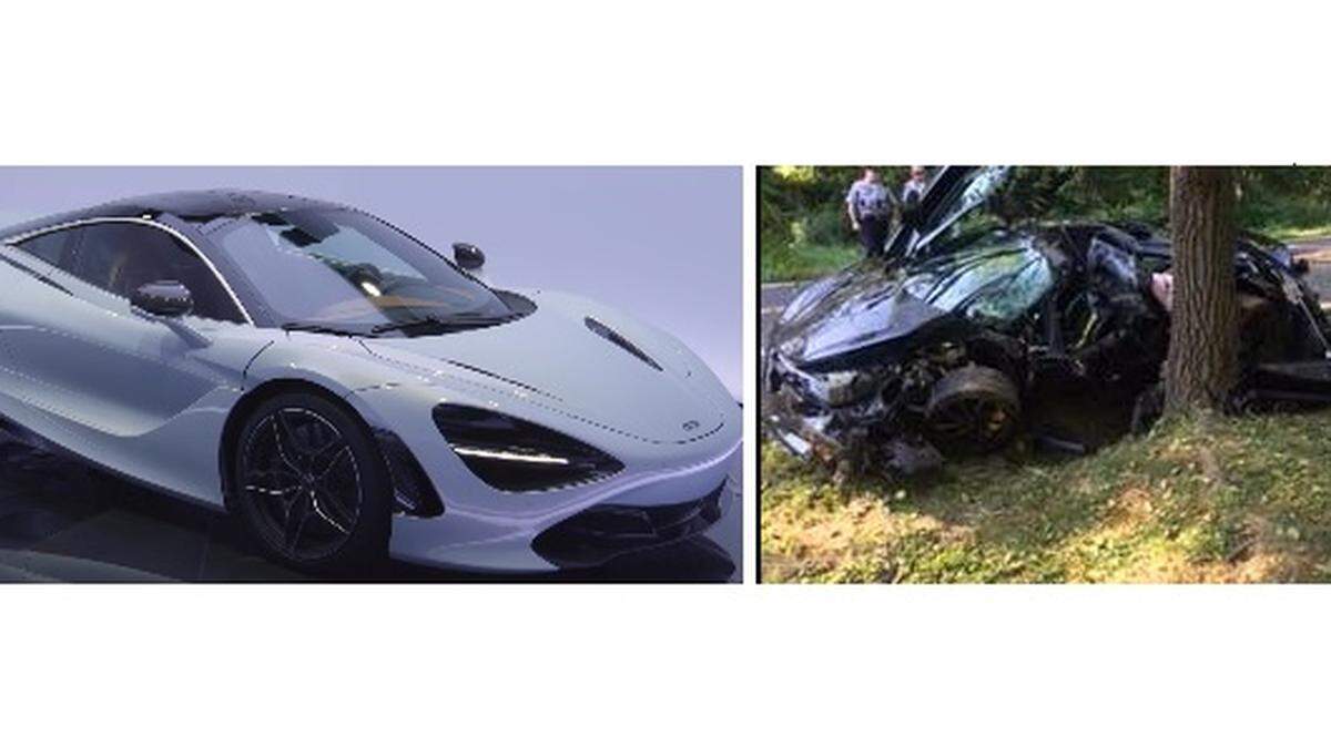 La Policía del condado Fairfax, en Virginia, reportó la pérdida total de un McLaren 720S (der.), después de un accidente ocasionado por exceso de velocidad.