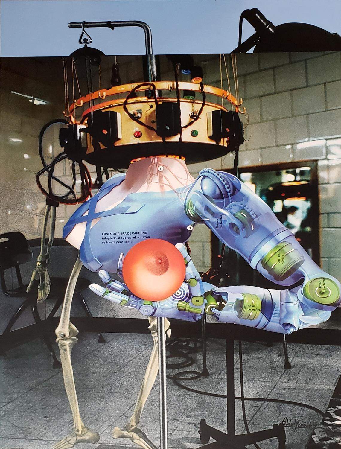 ‘A gusto del consumidor’, 2018, técnica mixta, acrílico sobre tela, 50 x 38 pulgadas.