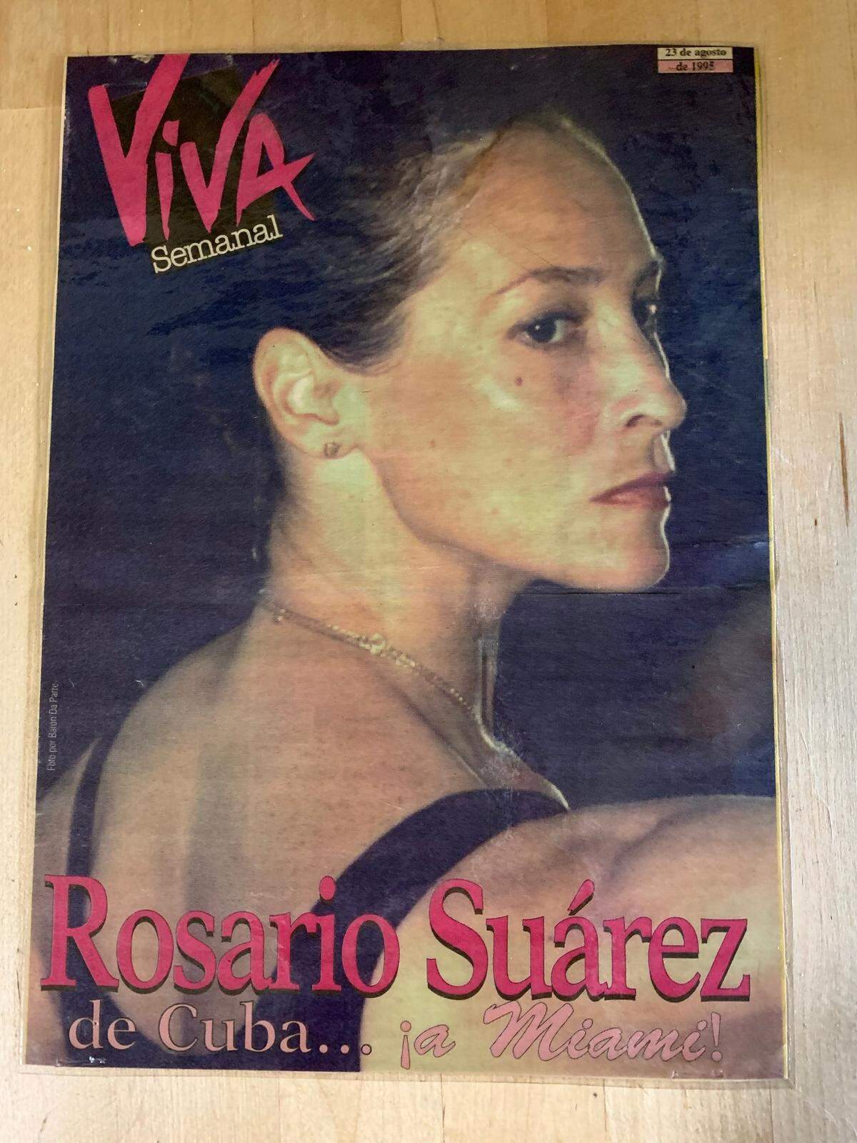 Portada de una publicación de la época, con la noticia de su llegada a Miami.