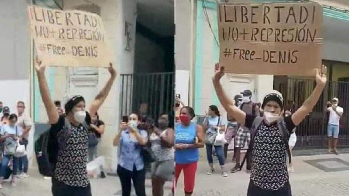 Luis Robles, un joven cubano que levantó un cartel en una popular arteria de La Habana lleva meses preso sin juicio sólo por protestar en la vía pública.
