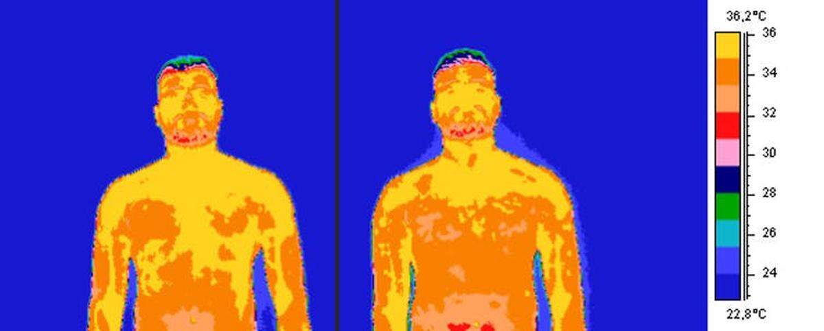 Termografía de un chico antes y después de resolver de modo empático un dilema moral y sacrificarse para salvar a un bebe. Author provided