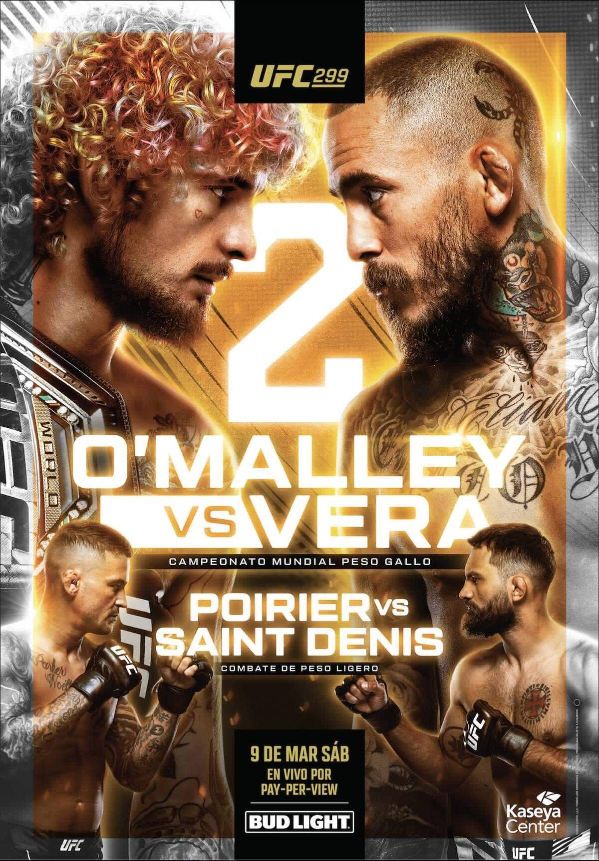 Imagen del cartel que identificará a la UFC 299 en Miami, un evento que muchos reconocen como el mejor, hasta el momento, de la temporada 2024.