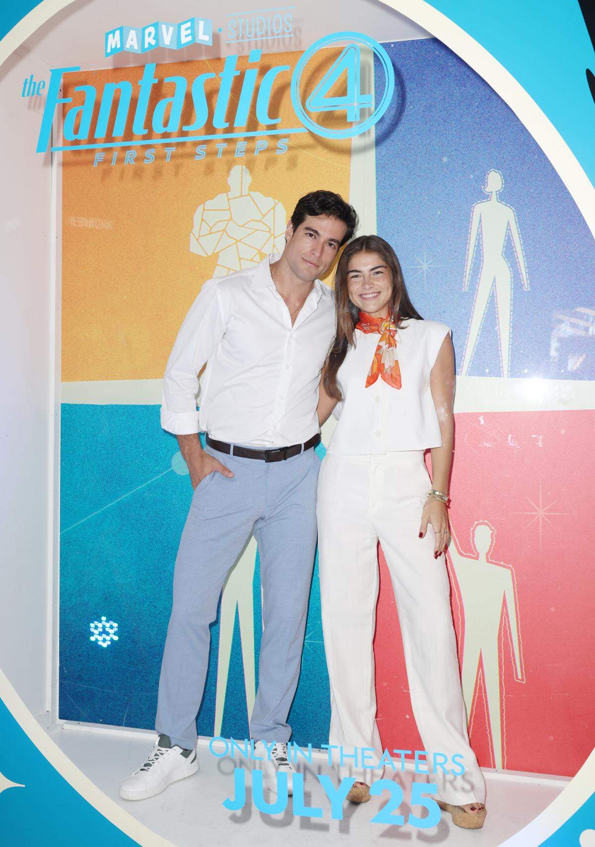 DORAL, FLORIDA - JULY 23: Danilo Carrera and Camila Velayos attend the “The Fantastic Four: First Steps” Miami Special Screening at CMX Cinemas Dolphin 19 on July 23, 2025 in Doral, Florida. (Photo by Alexander Tamargo/Getty Images) *** Local Caption *** Danilo Carrera;Camila Velayos
