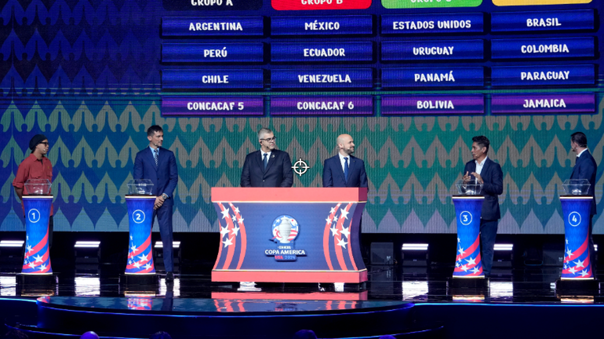 Vista del sorteo de los grupos de la Copa América celebrado el 7 de diciembre de 2023 en el James Knight Center en Miami.