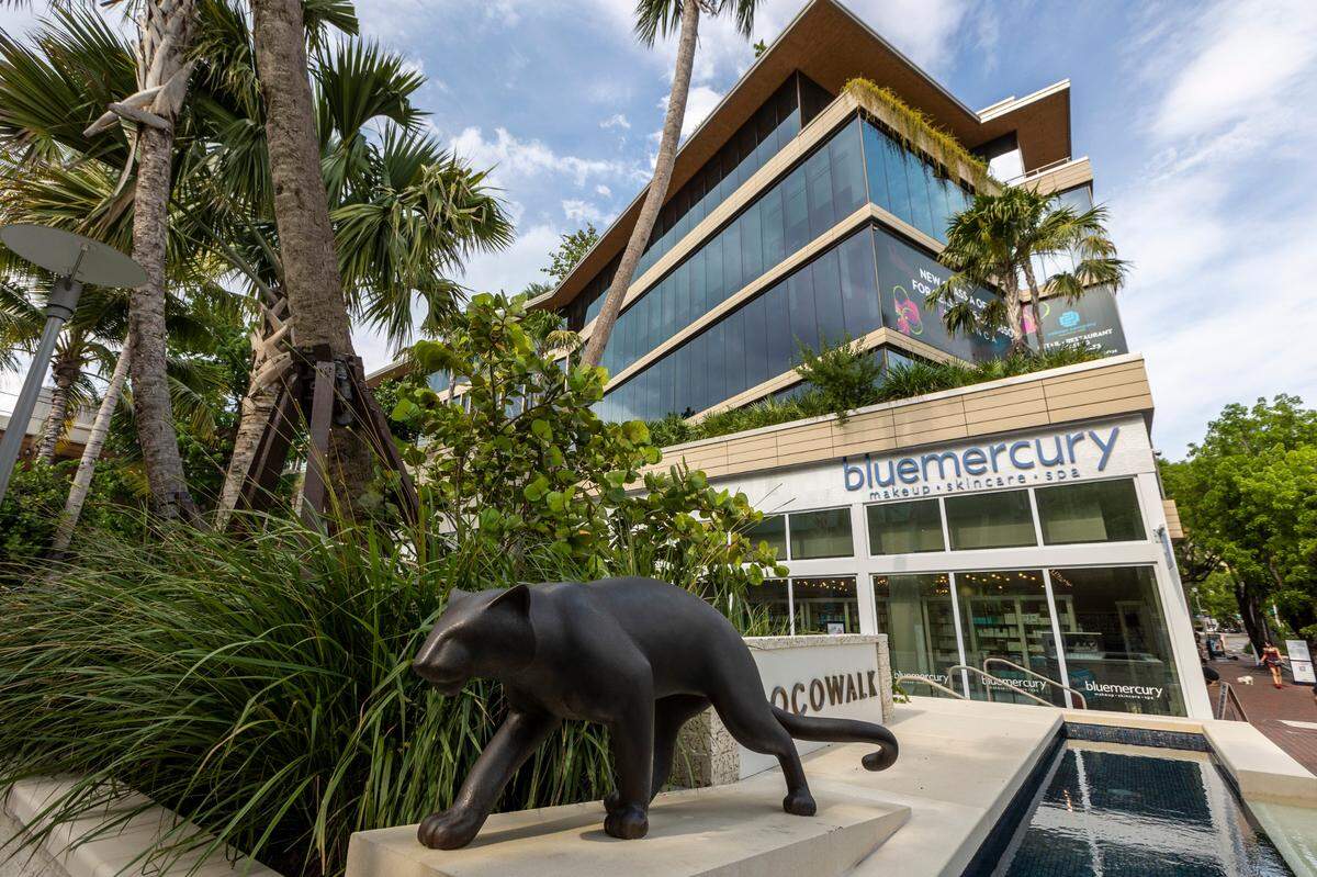New entrants tend to vie for offices in the same Miami-area hot spots: Miami Beach, Wynwood, downtown Miami, Brickell and Coconut Grove. Above: Coconut Grove’s outdoor shopping center CocoWalk has an about 86,000-square-foot office section called One CocoWalk. It is fully leased.