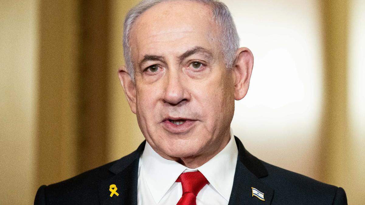 Benjamin Netanyahu (a.k.a. Bibi Netanyahu) speaking at the U.S. Capitol. (Photo by Michael Brochstein/Sipa USA)