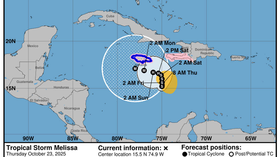Meteorólogos vaticinan rápida intensificación de la tormenta tropical Melissa