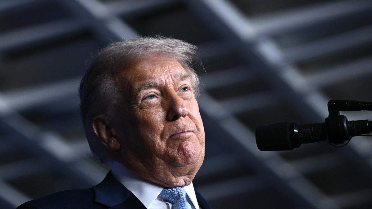 US President Donald Trump delivers remarks at McDonald's Impact Summit in Washington, DC on November 17, 2025. (Photo by Brendan SMIALOWSKI / AFP) (Photo by BRENDAN SMIALOWSKI/AFP via Getty Images)