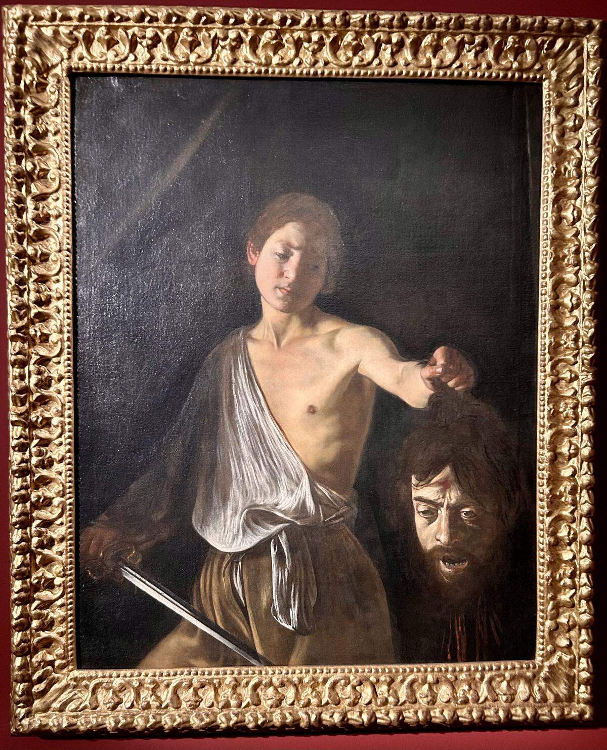 “David con la cabeza de Goliat”, obra de Caravaggio (1606-1609) en la  Galería Nacional de Arte Antiguo en el Palazzo Barberini.