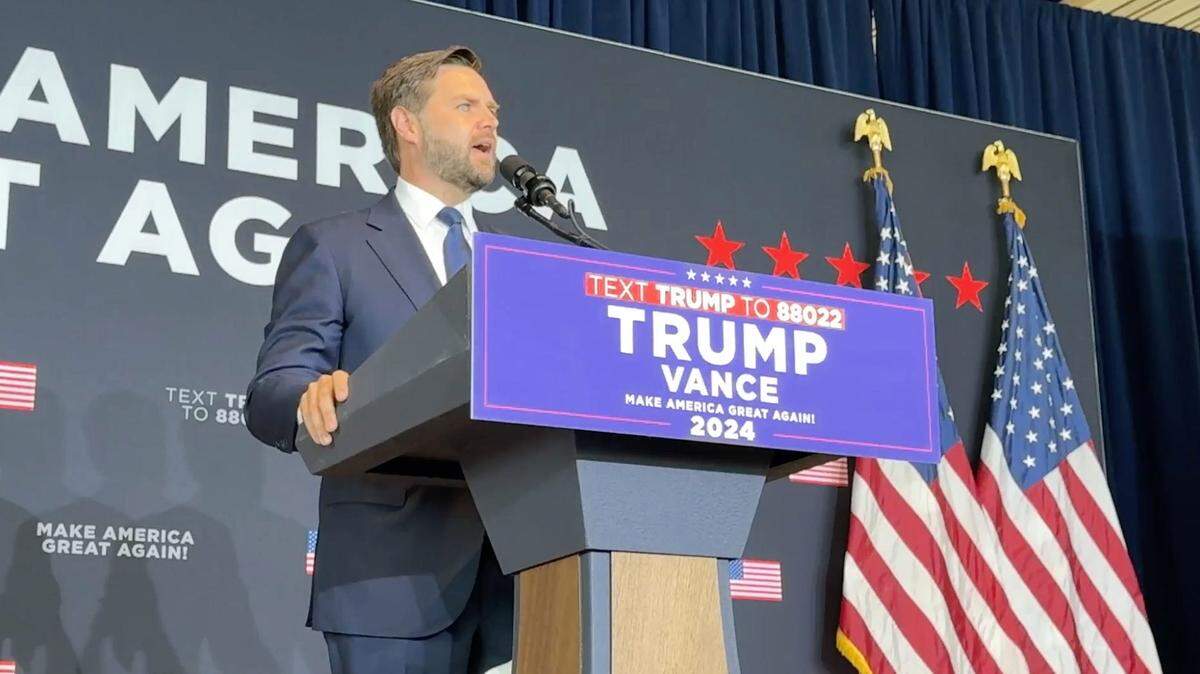 J.D. Vance, Trump’s vice-presidential pick, speaks at the Republican National Convention on July 17.