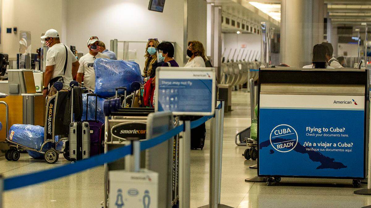 There are daily flights from South Florida to Cuba, carrying passengers loaded down with goods.