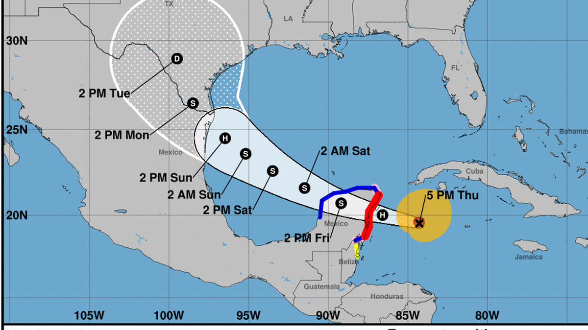 Beryl se ha debilitado a categoría 2 y avanza hacia la península mexicana de Yucatán. 