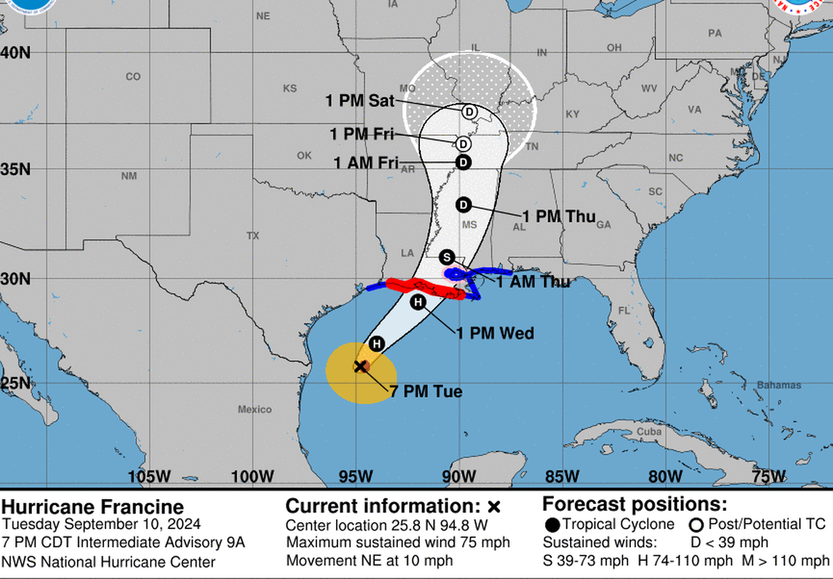 La zona metropolitana de la ciudad de Nueva Orleans, Louisiana, está bajo vigilancia de huracán.