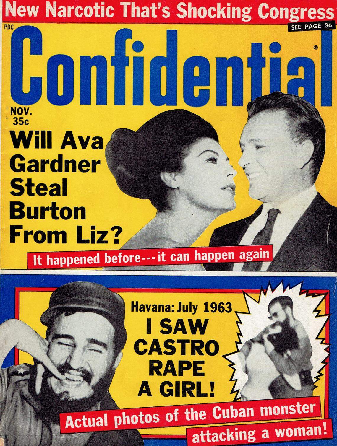 Portada de la revista de chismes ‘Confidential’, noviembre de 1963.