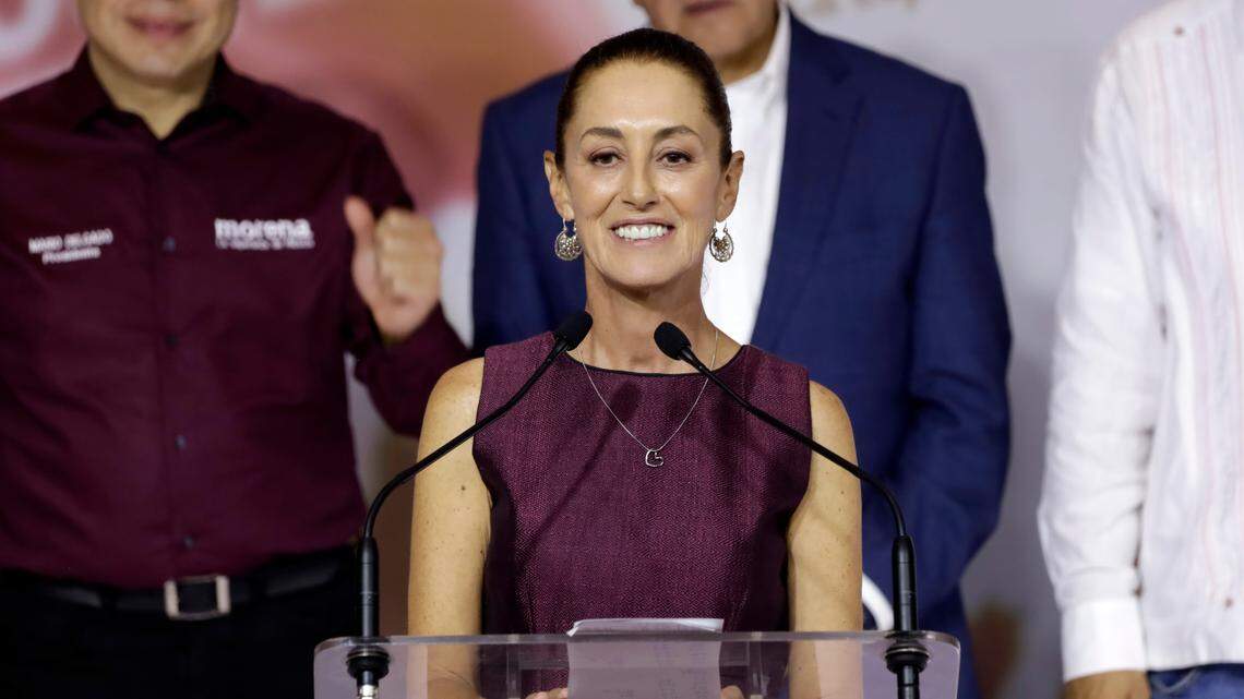 The president of Mexico’s National Regeneration Movement Party, Mario Delgado, announced Claudia Sheinbaum as the 2024 presidential candidate for the National Regeneration Movement Party, Green Party and Labor Party on Sept. 6, 2023.