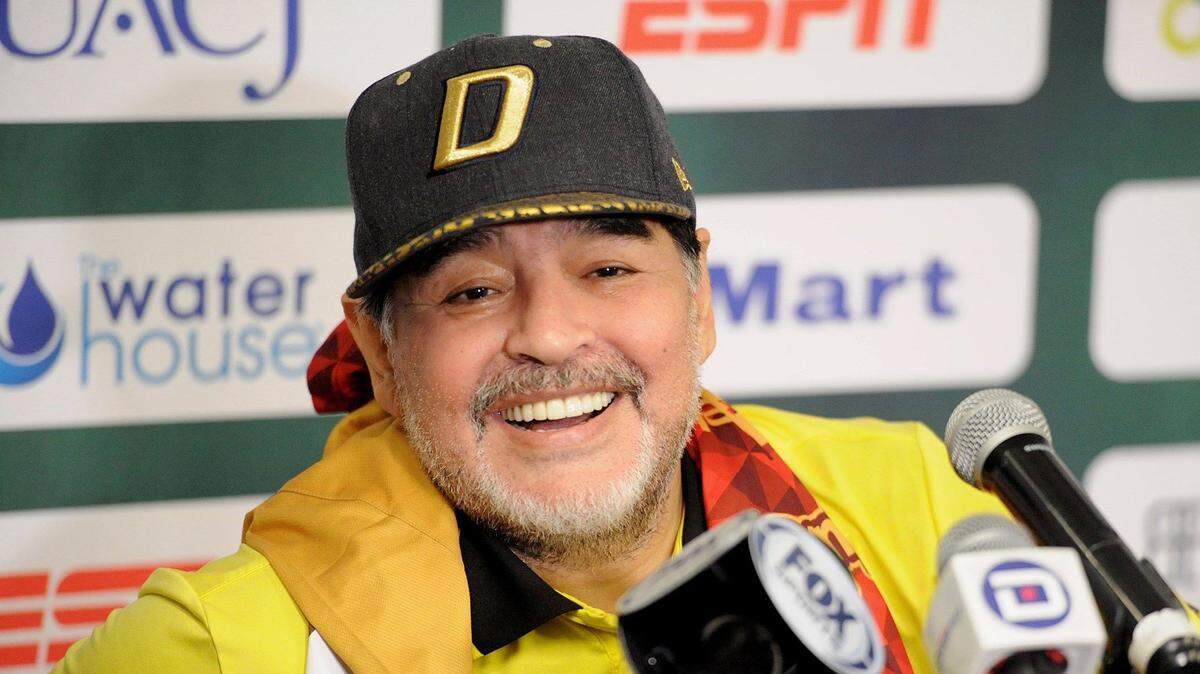 Diego Maradona, shown in 2018 while he was coach of Mexican team Dorados de Sinaloa