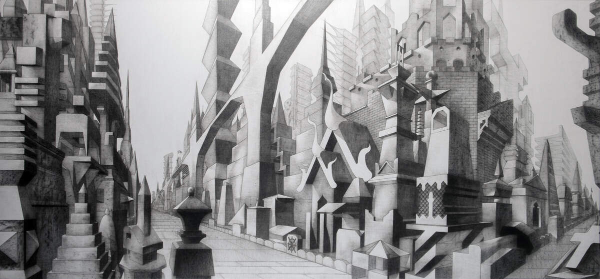 ‘Wat’, 2013, de Glexis Novoa. Grafito sobre lienzo, 49 x 107 pulgadas.