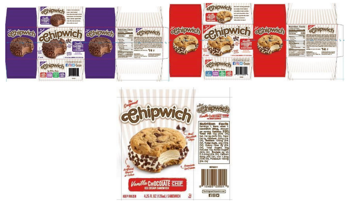 Sándwiches de helado Chipwich que se ordenaron recoger.