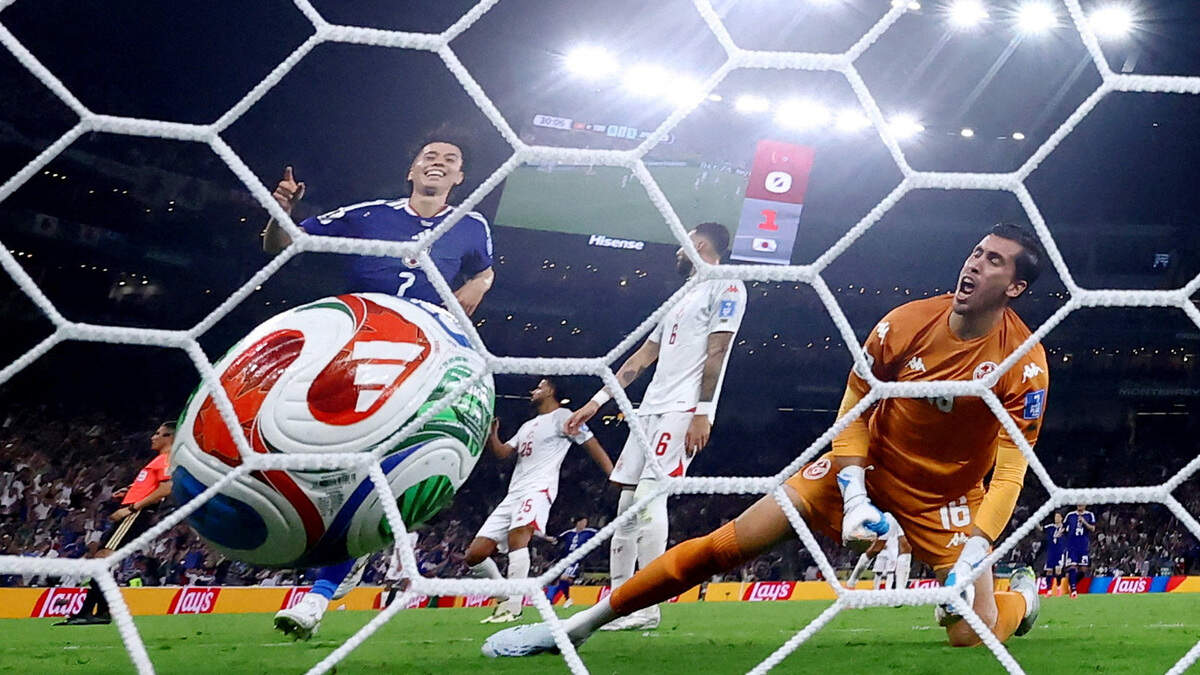 Ayase Ueda, de Japón, anota el segundo gol del partido contra Túnez, en Monterrey, México, el sábado 20 de junio de 2026.