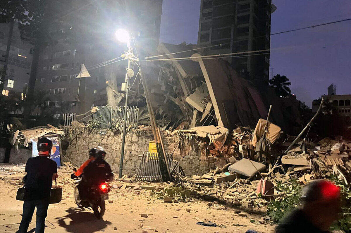 Vista de un edificio colapsado tras un terremoto en Caracas, Venezuela, el miércoles 24 de junio de 2026.