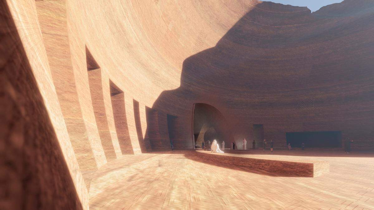 Imagen conceptual del patio interior del resort. “La arquitectura está ahí para poner su sello en los lugares y ser testigo de la evolución del espíritu de la época”, según Nouvel.