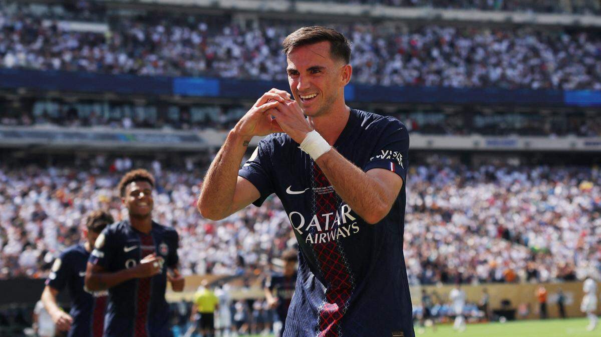 El jugador del Paris Saint-Germain Fabián Ruiz celebra un gol ante el Real Madrid, en el partido de semifinal de la Liga de Campeones, celebrado el 9 de julio de 2025 en el MetLife Stadium en Nueva Jesery.