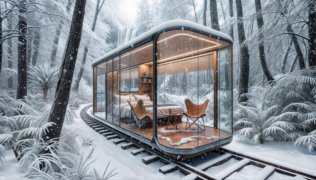 Las unidades móviles de Ecoline permitirán observar entorno nevados desde el acogedor interior de las habitaciones rodantes. 