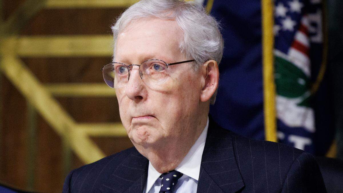 El senador Mitch McConnell (R-KY) es visto durante la audiencia de nominación de Brooke Rollins para secretaria de Agricultura en una audiencia del Comité de Agricultura, Nutrición y Silvicultura del Senado en Washington D.C. el jueves 23 de enero de 2025. 