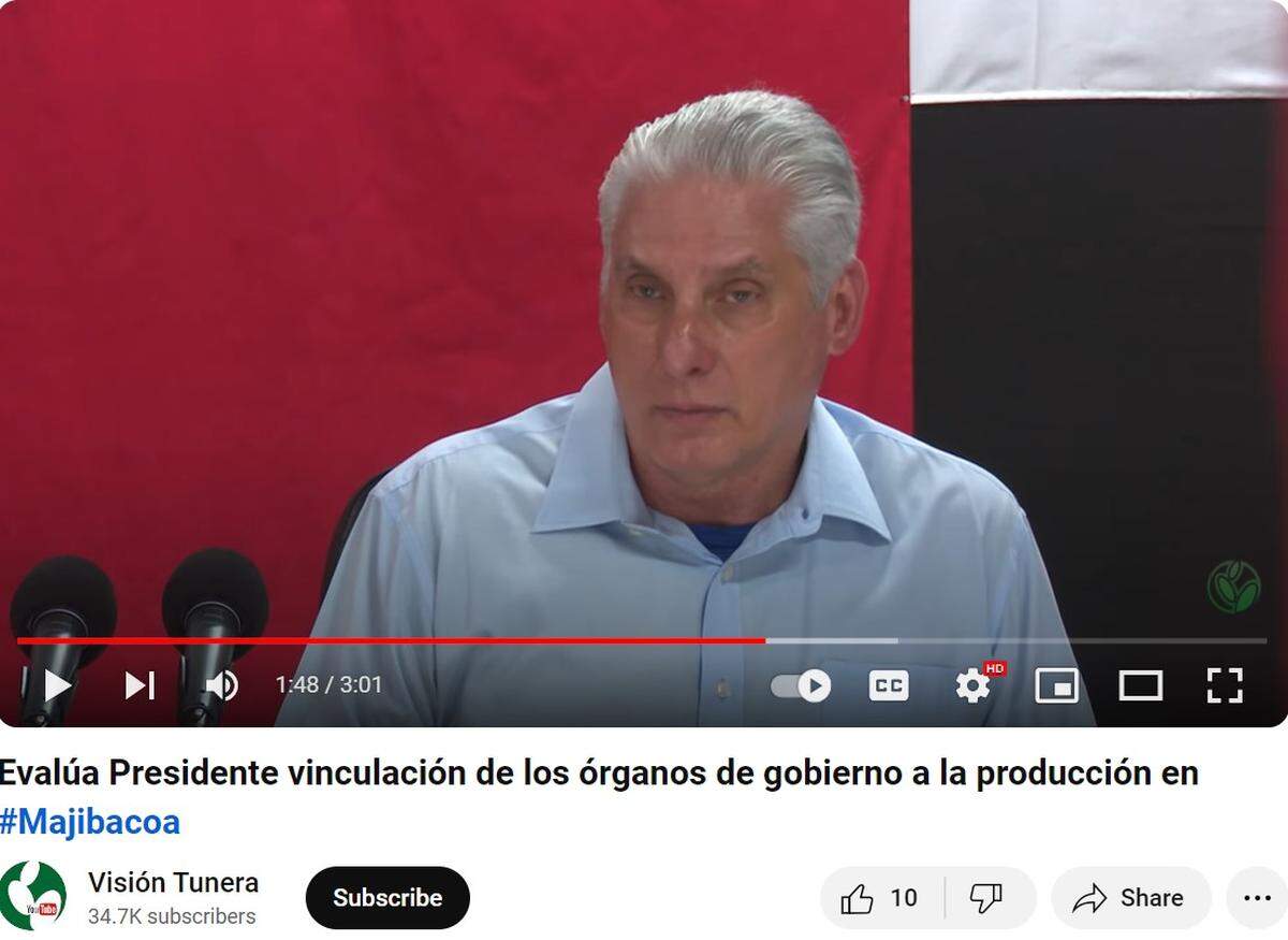 El gobernante cubano Miguel Díaz-Canel apoya a Maduro tras la confiscación del avión del gobernante venezolano por las autoridades de EEUU.