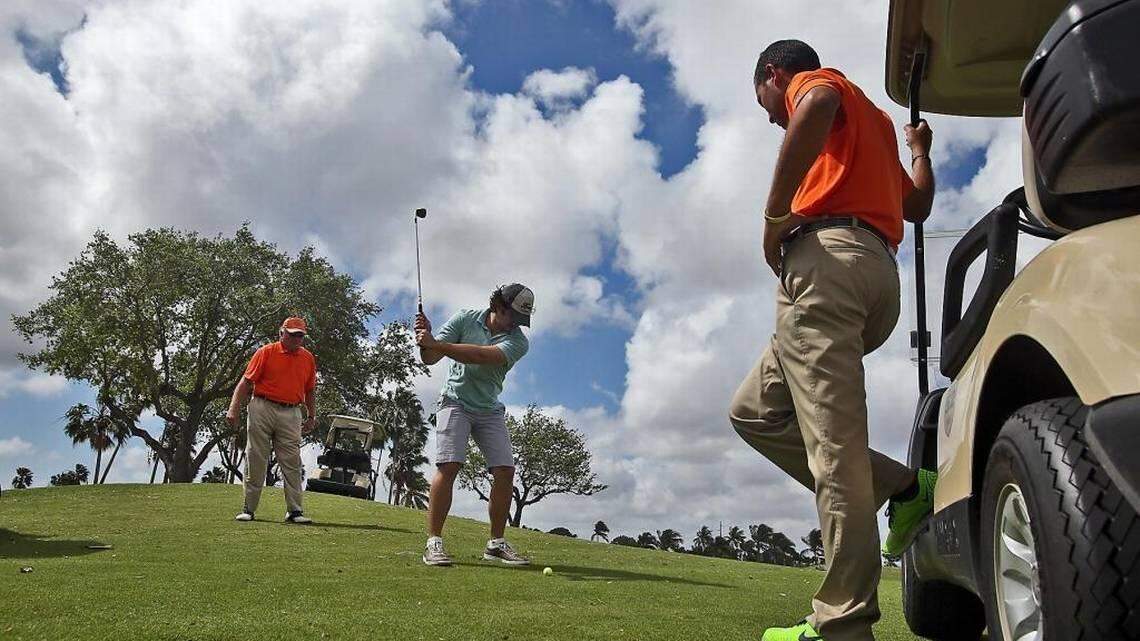 A scene from Miami's Melreese golf course, city land where David Beckham and partners want to build a soccer stadium and commercial complex.