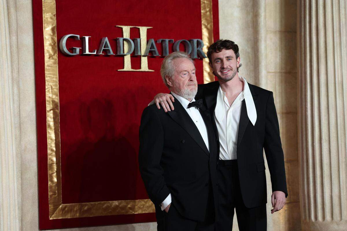 El director Ridley Scott (izq.) y el actor Paul Mescal en la premiere de `Gladiator II’ el Londres, el pasado 13 de noviembre.