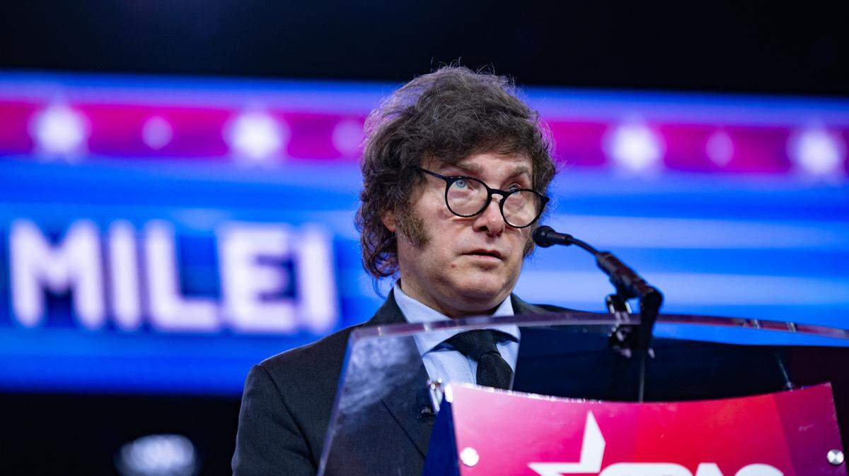 Javier Milei, presidente de Argentina, habla en el último día de la conferencia conservadora el 24 de febrero de 2024. 