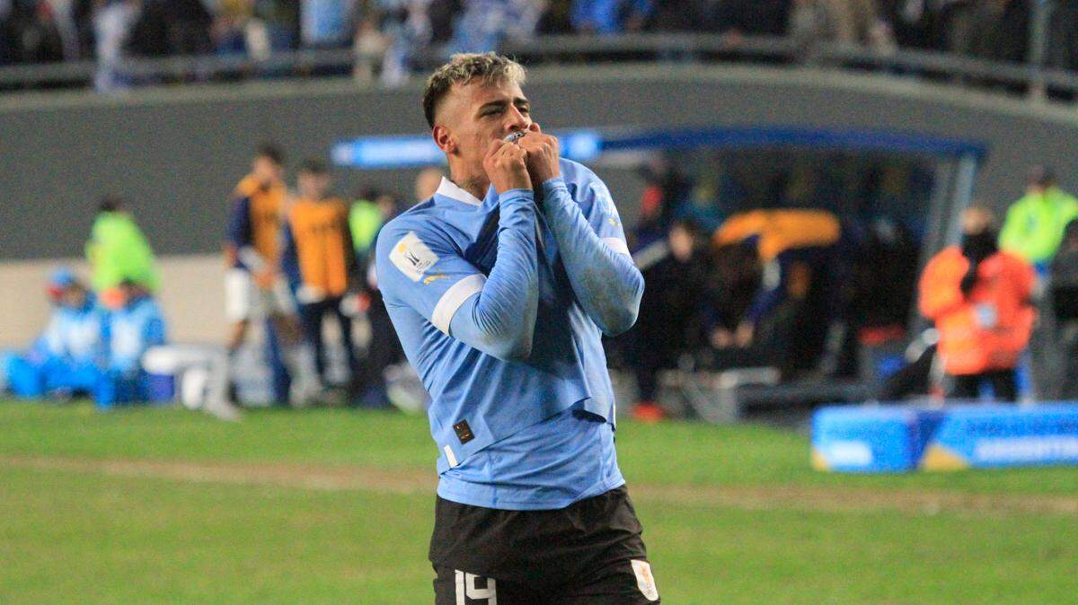 Un cabezazo de Luciano Rodríguez en la agonía del partido le dio a Uruguay su primer título en el Mundial sub-20 tras vencer a Italia, el domingo 11 de junio de 2023 en La Plata, Argentina.