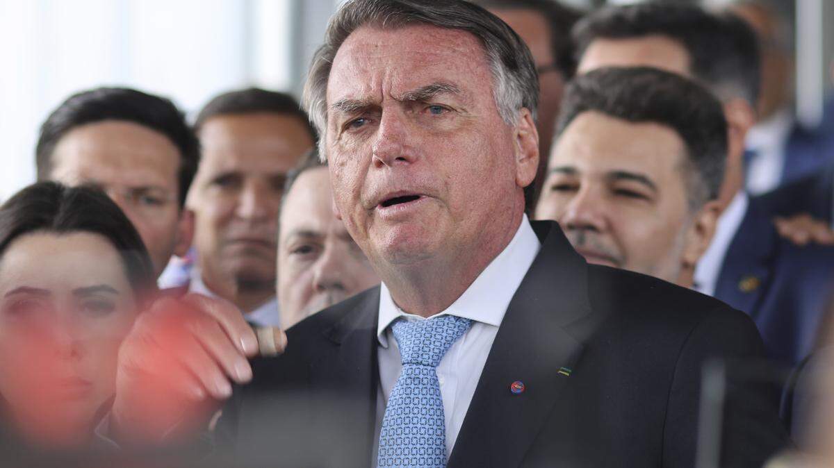 Conferencia de prensa con el expresidente Jair Bolsonaro, que tuvo lugar este miércoles (26) en el Senado Federal, en Brasilia, DF.