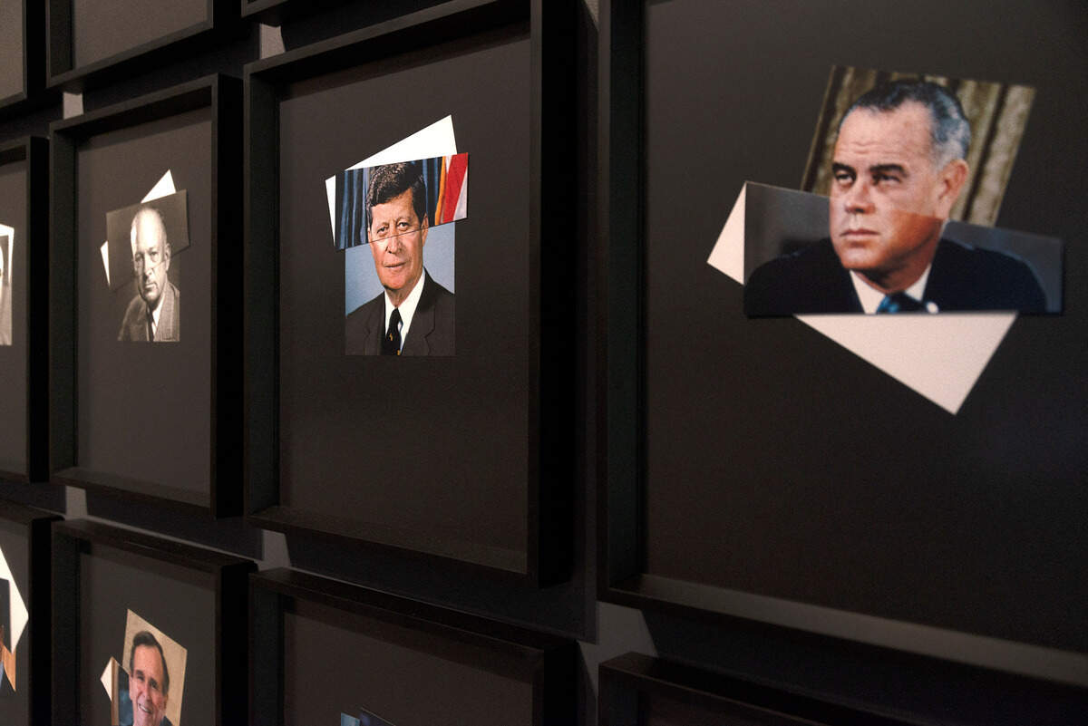 El curador Félix Suazo, afirma que la serie “Rostros presidenciales”, recuerda la condición bifrontal de todo tipo de poder.