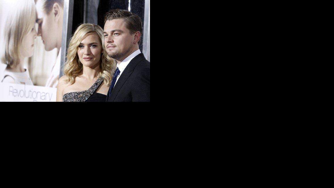 Leonardo DiCaprio, right, and Kate Winslet pose together at the premiere of "Revolutionary Road" in Los Angeles on Monday, Dec. 15, 2008. (AP Photo/Matt Sayles)