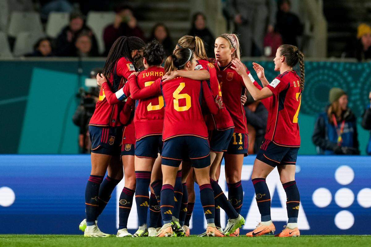 Las jugadoras de España celebran un gol ante Zambia en el Grupo C de la Copa Mundial Femenina de la FIFA, en el partido celebrado el 26 de julio de 2023 en Auckland, Nueva Zelanda. 
