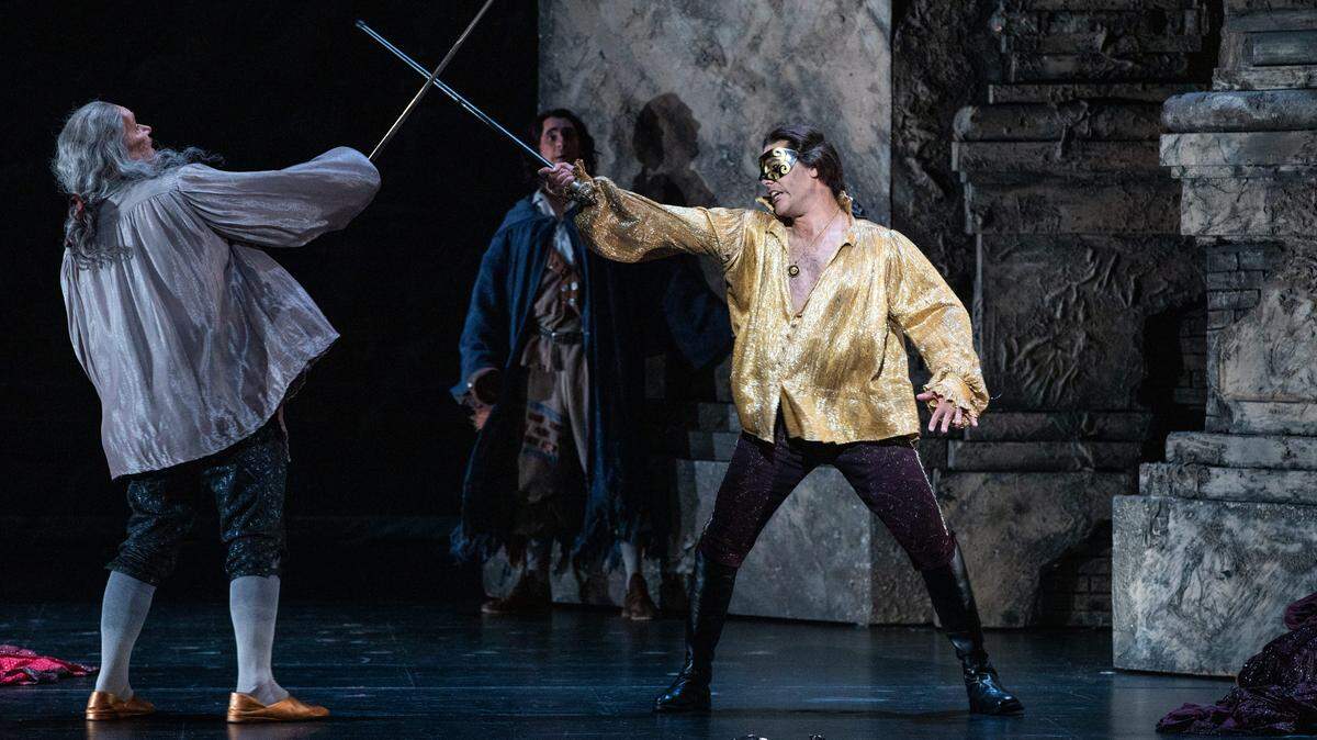 Kevin Langan y Elliot Madore en el duelo del Comendador y Don Giovanni.