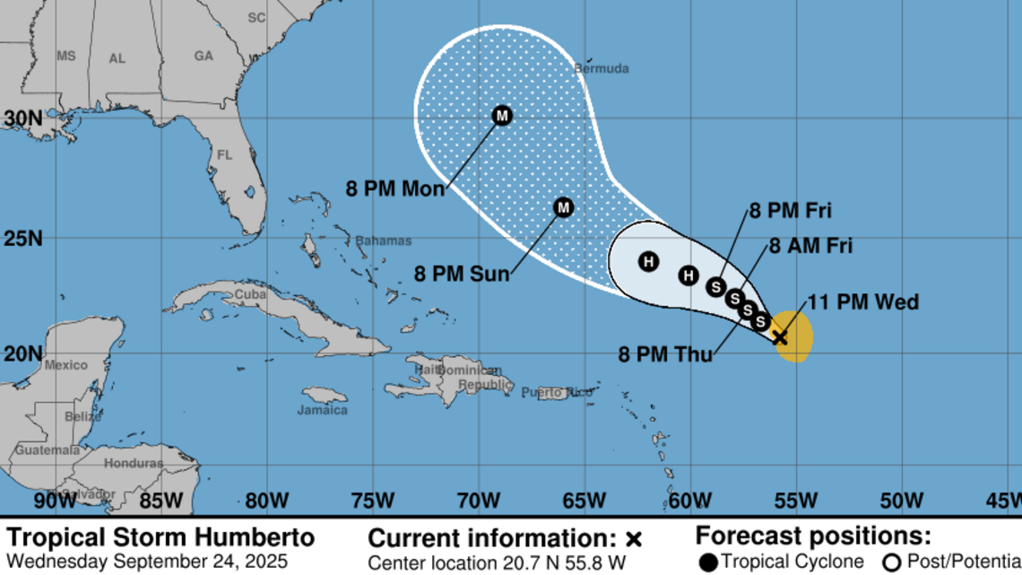 Se forma la tormenta tropical Humberto en el Atlántico
