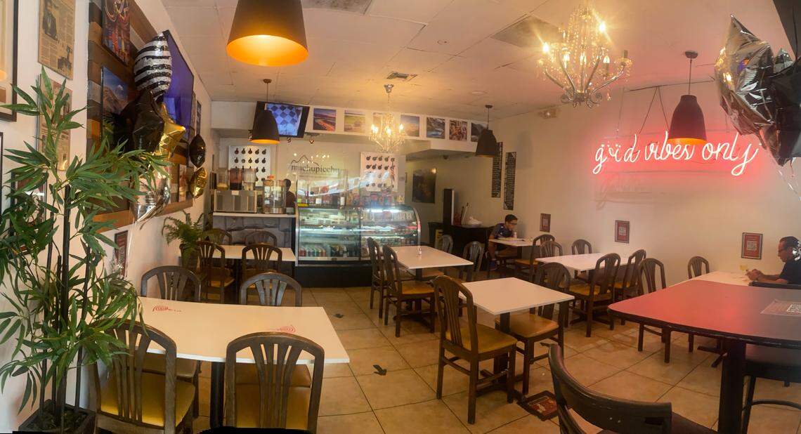 The Machupicchu Peruvian Cuisine restaurant offers a cozy space in Miami.